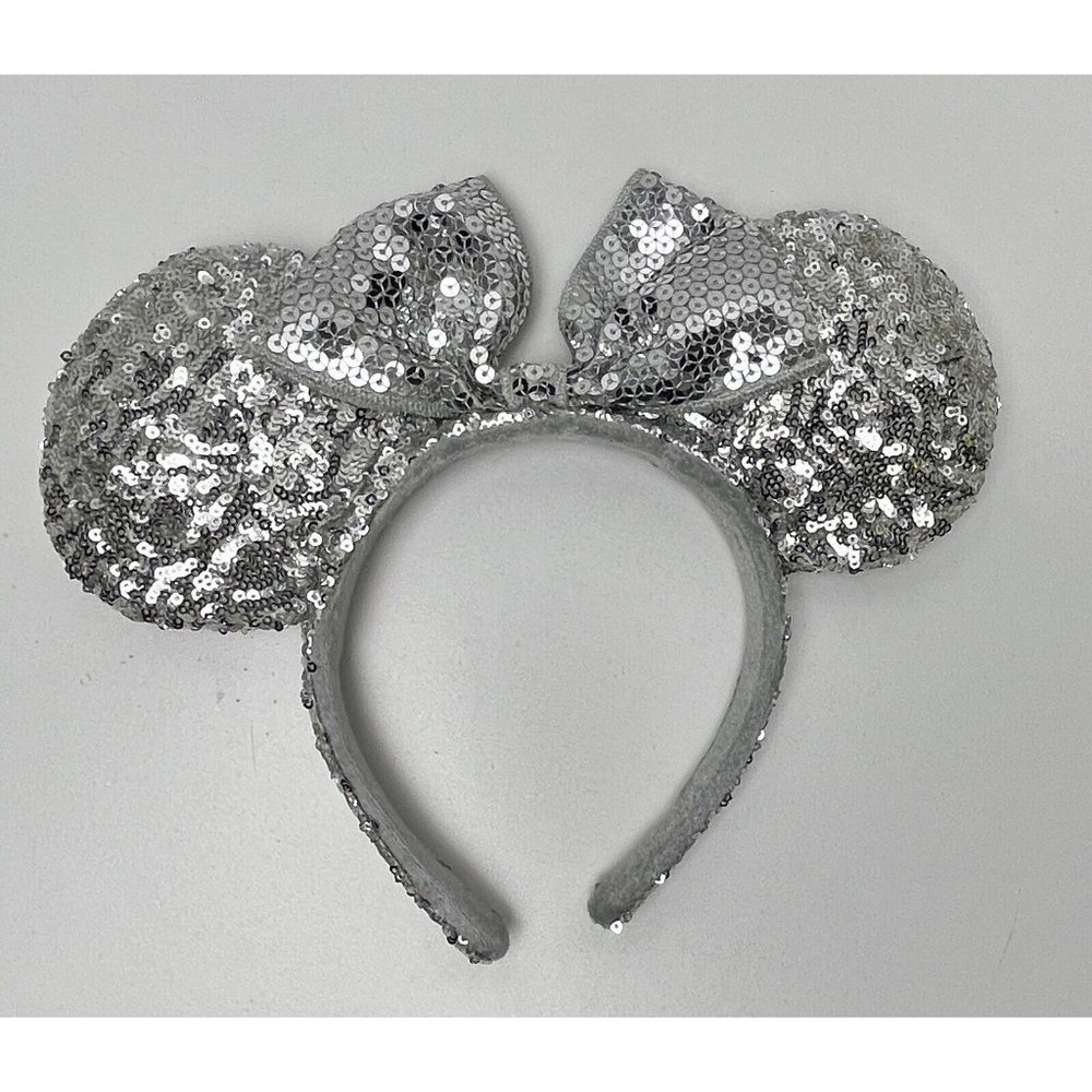 Disney Minnie Mouse Silver Sequins Ears Headband